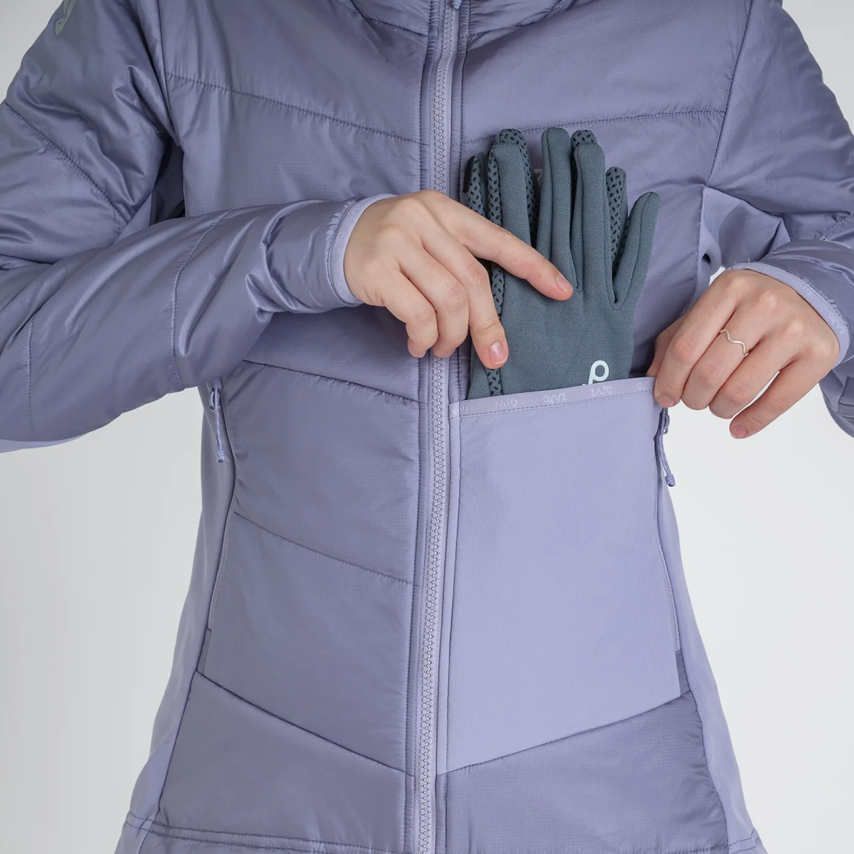Spiro Women's Insulated Hybrid Jacket — Dove Grey