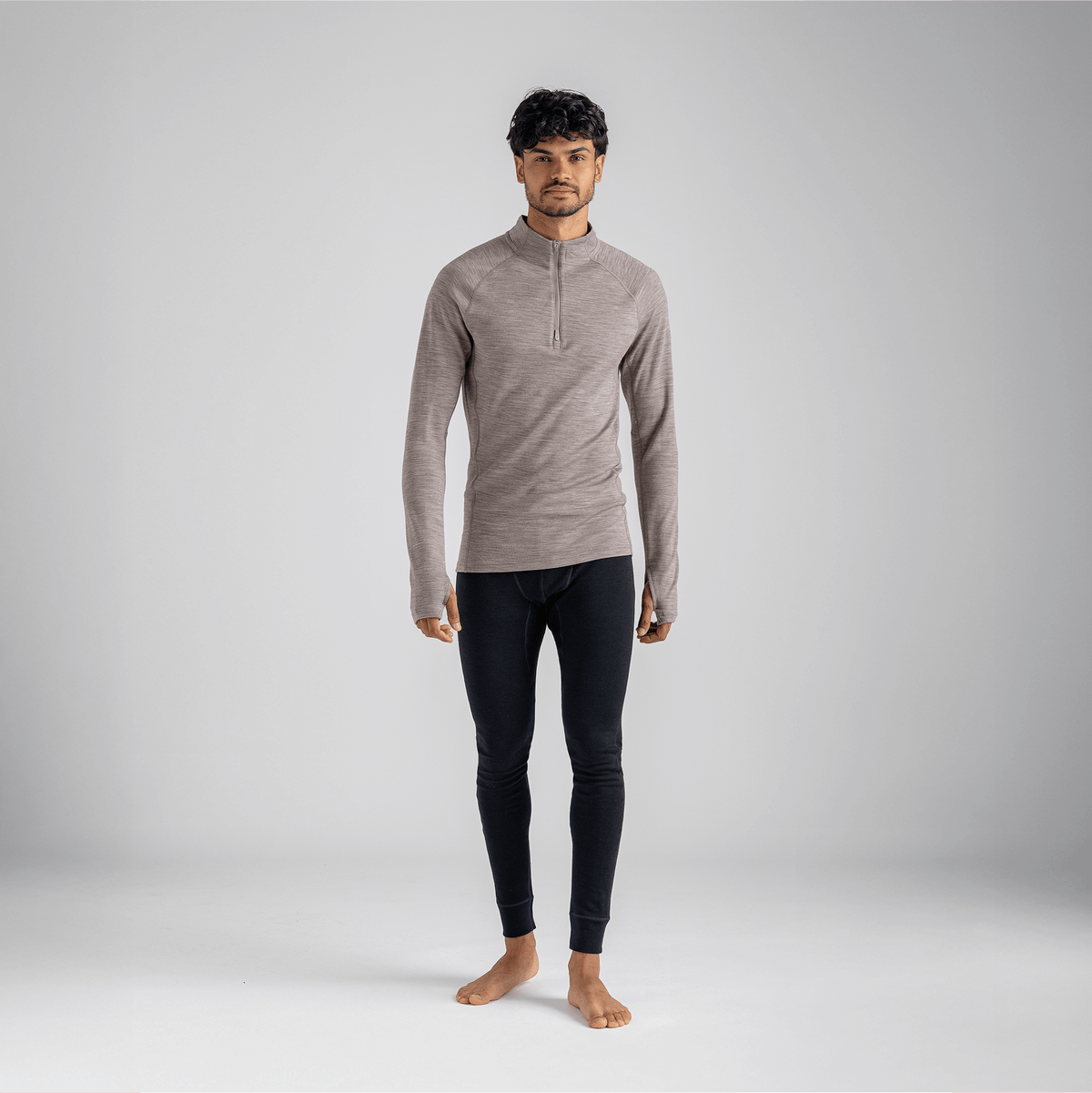 Hejma Men's Merino Zip Top — Blue