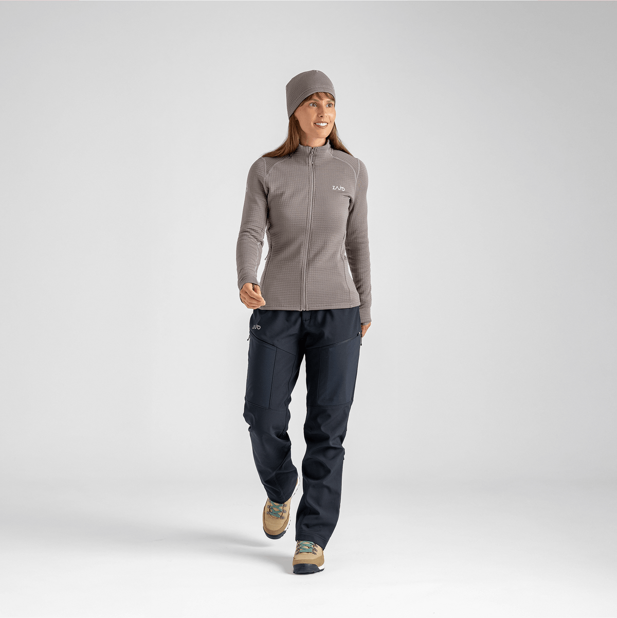 Kovri Women's Merino Grid Jacket — Grey Navy