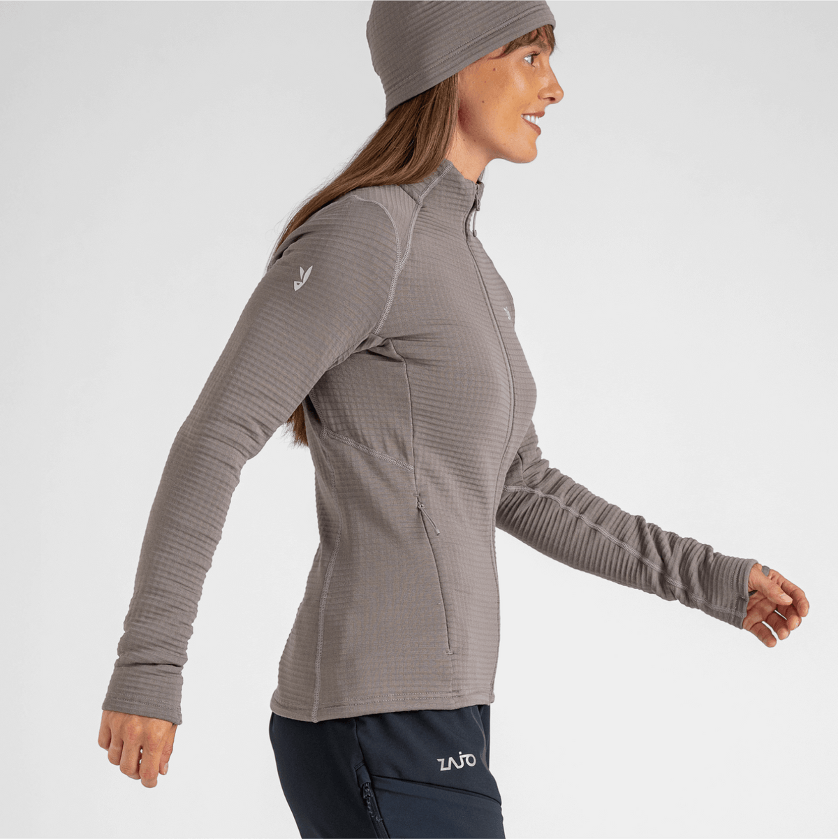 Kovri Women's Merino Grid Jacket — Earth Red
