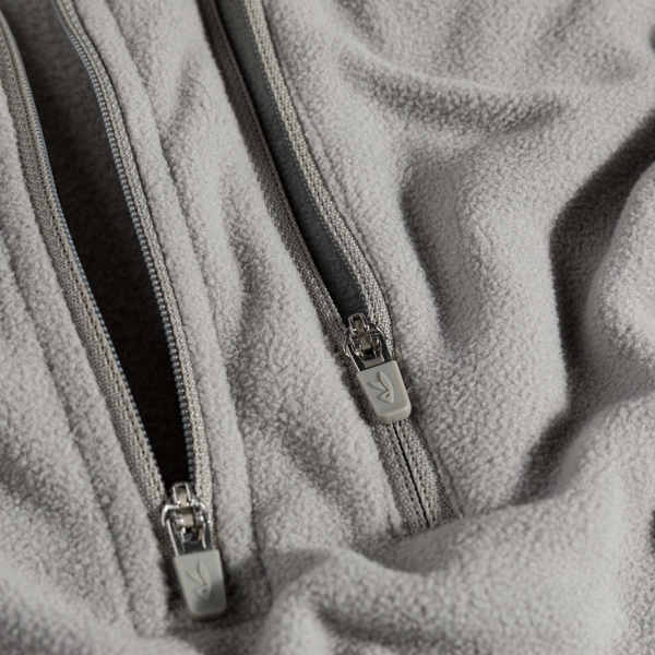 Auro Men's Fleece Zip Top — Dove Grey