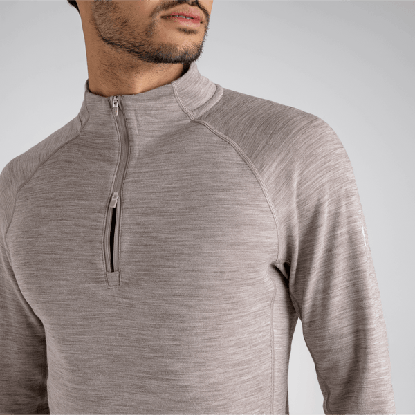 Hejma Men's Merino Zip Top — Blue