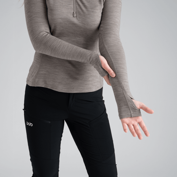 Hejma Women's Merino Zip Top — Beige