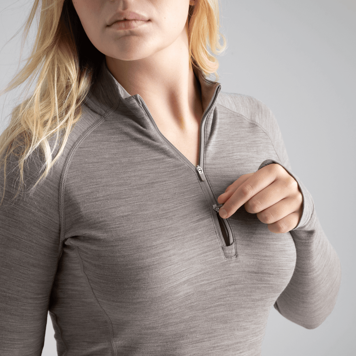 Hejma Women's Merino Zip Top — Grape Mauve