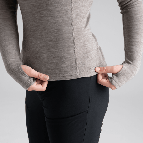 Hejma Women's Merino Zip Top — Taupe Beige