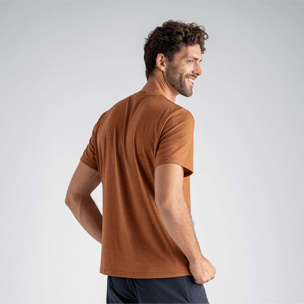 Kora Men's Merino Graphic T-shirt — Grey Navy Element