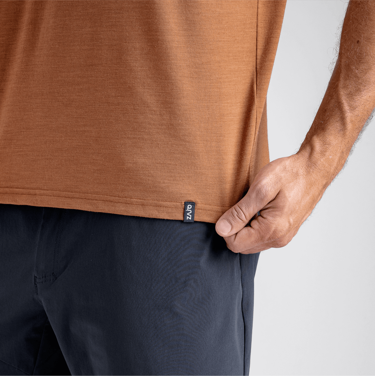 Kora Men's Merino Graphic T-shirt — Grey Navy Element
