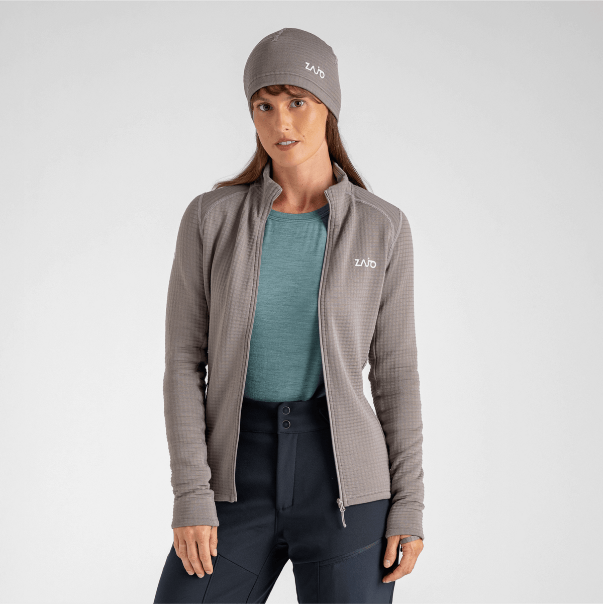 Kovri Women's Merino Grid Jacket — Earth Red