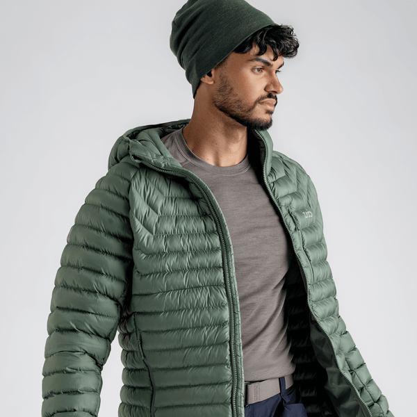 Nubaro Men's Insulated Hooded Jacket — Thyme Green