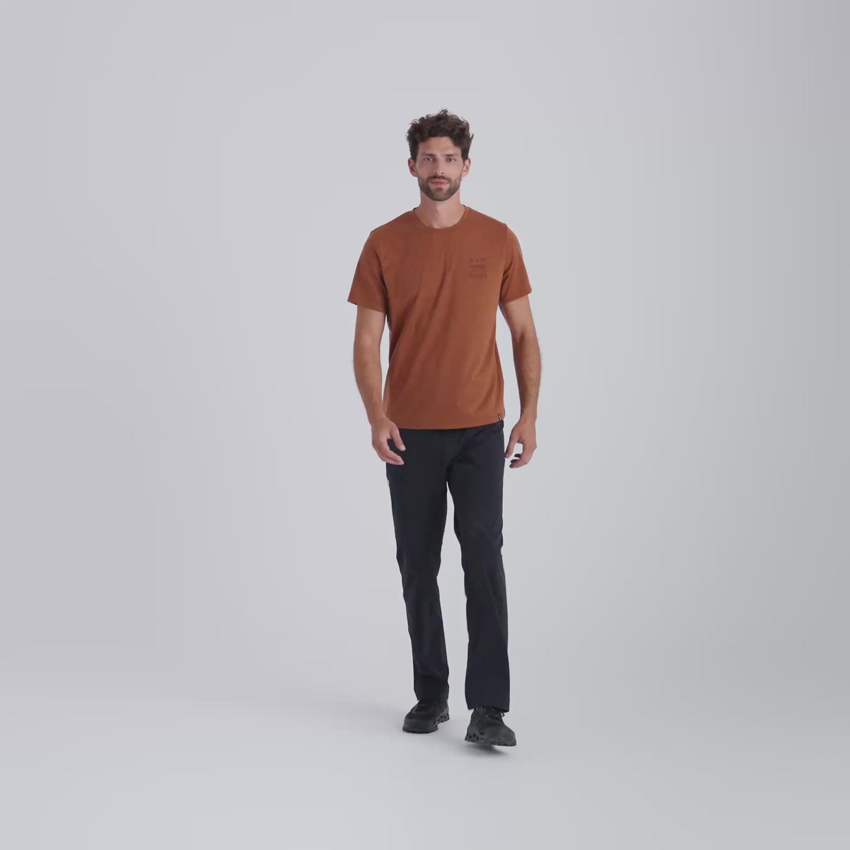 Kora Men's Merino Graphic T-shirt — Grey Navy Element