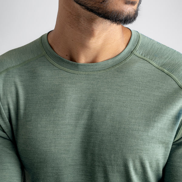 Senti Men's Merino Longsleeve — Thyme Green
