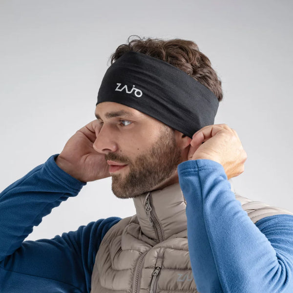 Senti Merino Headband — Grey Navy